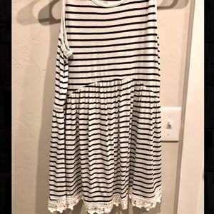 Pink Blush Maternity size small black and white striped tank top